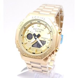 Invicta Activa ACWM423‑006 Gold Digital Chronograph Watch Unisex 45.5mm